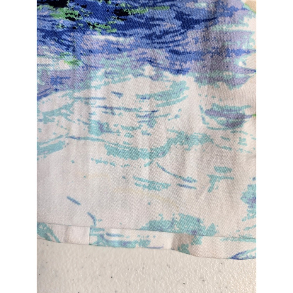 Talbots Women's 6 Blue Green Watercolor Venice Boats City A-Line Pleated Skirt - Picture 11 of 12